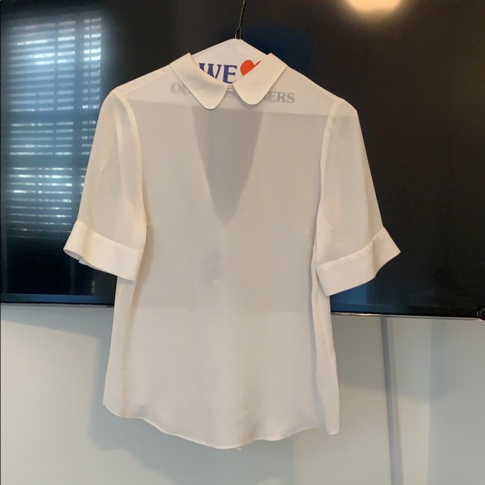 ALC short sleeved creme shear blouse